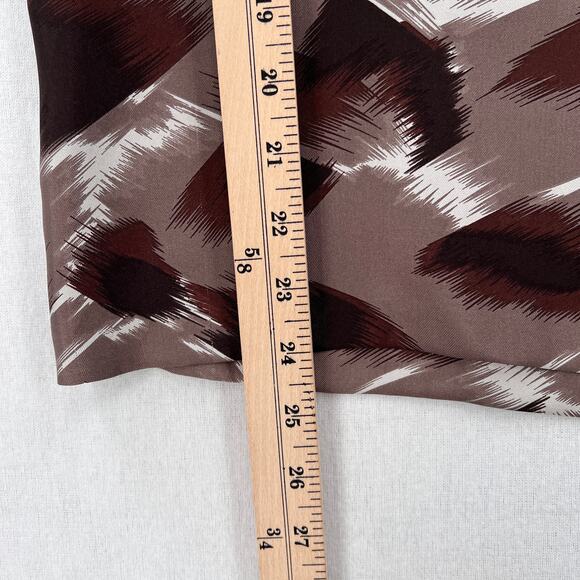 GUCCI Sleeveless Printed Silk Top Womens IT40 US S 4 Brown Scoop Neck Blouse - Picture 14 of 15